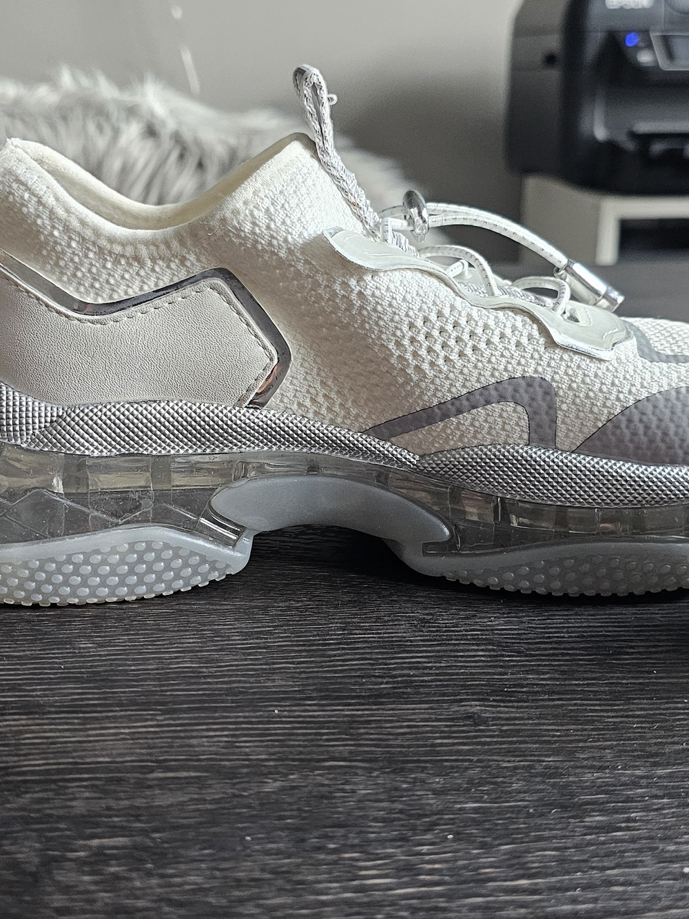 Steve Madden White & Silver Athletic Sneakers - Picture 3 of 7